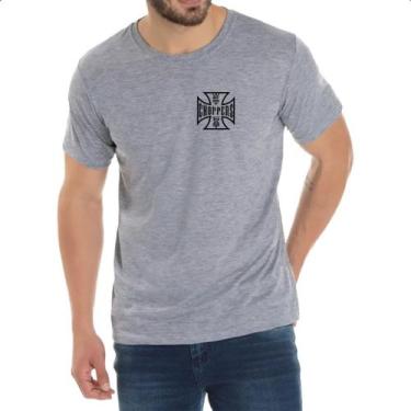 Imagem de Camiseta Cinza West coast chopper cruz vazada brasao, M