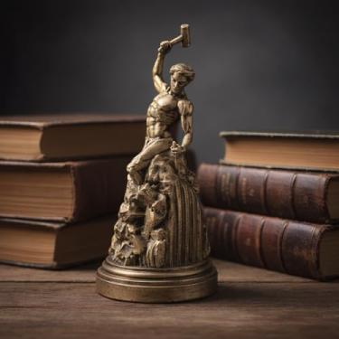 Imagem de Estátua Self Made Man Motivação & Inspiração - Impressão 3D (Pintura Ouro Rico, 25 cm)