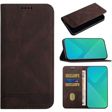 Imagem de IENYU Capa carteira para iPhone 13 Pro Max/13 Pro/13/13 Mini, capa flip magnética de couro PU estilo notebook retrô com suporte, capa protetora de corpo inteiro (cor: marrom, tamanho: 13 Pro Max 6,7 polegadas