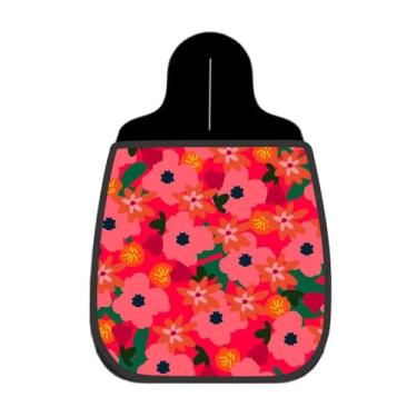 Imagem de Lixeira De Carro Organizador Lixinhocar Floral Vibrante fundo Vermelho