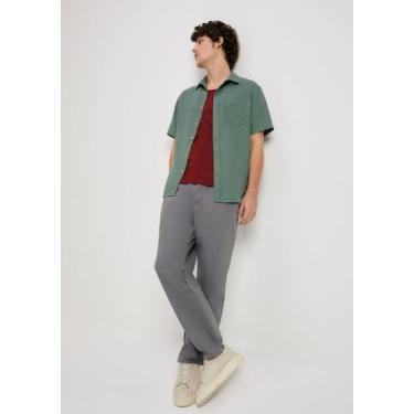 Imagem de Calça Básica Masculina Em Sarja Jogger - Hering, P, Cinza médio