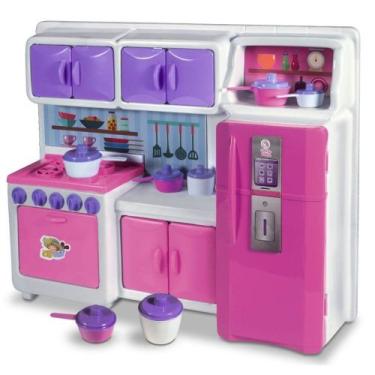 Imagem de Cozinha Brinquedo Infantil Menina Completa Fogão Geladeira - Tk Toys