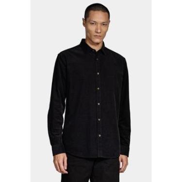 Imagem de Camisa Manga Longa Move Slim em Veludo Cotelê Preto-Masculino