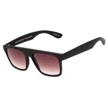 Imagem de Evoke Óculos de Sol Daze BR02, Feminino, Acetato Preto Fosco, Lente Gradiente Marrom, Retangular, 5.5cm
