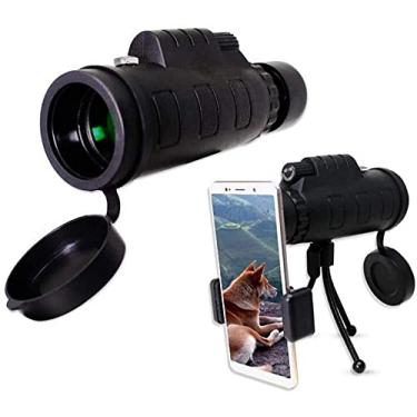 Imagem de pcagfaajmh Zoom Monocular portátil 10 x 50 telescópio de tom duplo de alta definição para uso externo com tripé de bússola e máscara de olho pendurada