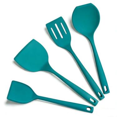 Imagem de KoudHug Conjunto de espátulas de silicone, espátulas resistentes ao calor de 315.6 °C para cozinhar, sem BPA, flippers antiaderentes grandes e flexíveis, ótimo para ovos, panquecas, hambúrguer