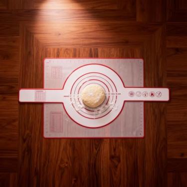 Imagem de Tapete de silicone grande antiderrapante para massa com grade de medição, resistente ao calor para assar na cozinha