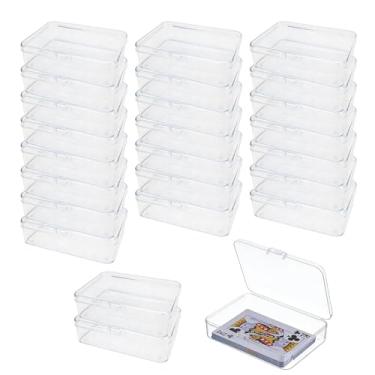 Imagem de yaenoei 24 caixas de cartas de plástico, 10 x 7 x 2,5 cm, capas transparentes de encaixe para armazenamento de cartões colecionáveis, adequadas para organizar e proteger coleções de cartões