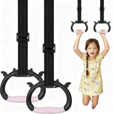 Imagem de FREHOMEE Novos anéis de ginástica profissionais, para adultos e crianças, suporta 200 libras, equipamentos de ginástica em casa, barra de puxar interna e externa para alongamento e aumento de altura