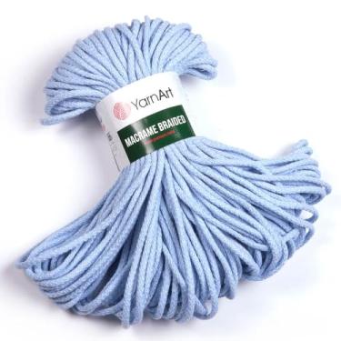 Imagem de YarnArt Cabo macio trançado de macramê de 4 mm, 55% algodão 45% poliéster, 250 g / 67 m – cores pastel e vivas, ideal para tapeçarias, bolsas, tapetes, caminhos de mesa e projetos de macramê DIY (760)