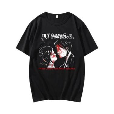 Imagem de Camisetas De Casal Emo 100% Algodão My Chemical Romance Mcr Estilo Dea