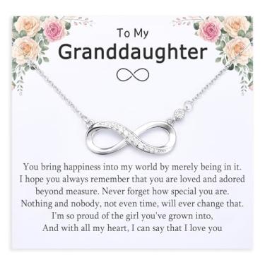 Imagem de PODLEV Colar de presente para mulheres e meninas, colares de zircônia cúbica infinita de prata presentes para filha, neta, sobrinha, irmã amiga, aniversário, Natal, formatura, mães, dia dos namorados