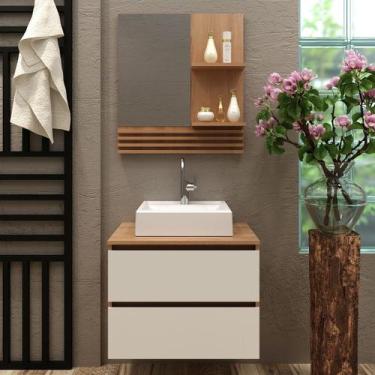 Imagem de Conjunto de Banheiro com Balcão Gabinete Suspenso e Espelho Suspenso 6