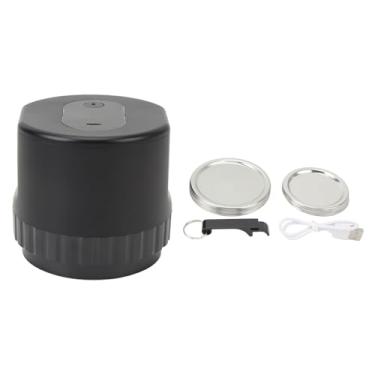Imagem de POCREATION Selador Elétrico a Vácuo para Frascos de Pedreiro, Kit de Selador a Vácuo Sem Fio Com Display LED para Potes de Pedreiro de Boca Larga e Boca Regular, Armazenamento de Alimentos (BLACK)