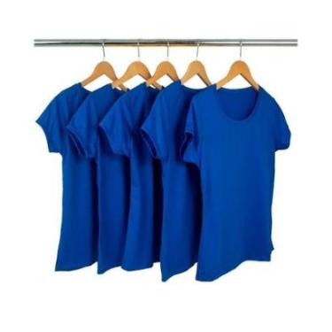 Imagem de Kit 5 Camisetas Malha Fria Feminina Baby Look Malha PV-Feminino