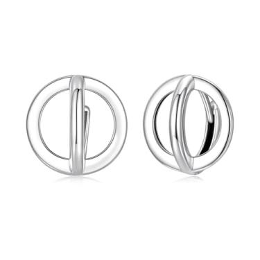 Imagem de GemKing Brincos de trevo de quatro folhas brilhantes BSE1211, Prata esterlina, Sem Pedra Preciosa