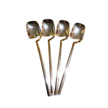 Imagem de Colheres Sobremesa Vazada Rose Descartável 14Cm- Kit 12 Un