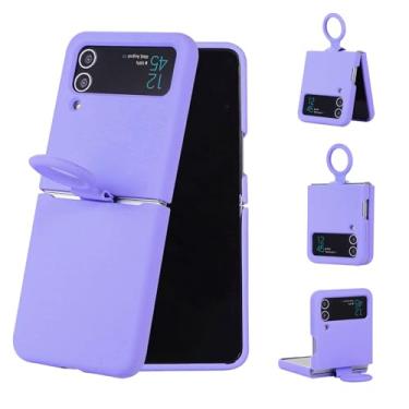 Imagem de ASHATA Capa de Telefone para Z Flip 3 5G, Capa Protetora de TPU Com Suporte de Anel Integrado, Anti-arranhões à Prova de Choque, Suporta Carregamento Sem Fio, para Modelo Z Flip 3 5G (Lavanda Roxo)