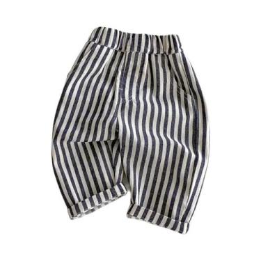 Imagem de Calças Casuais Listradas Para Crianças De Outono 0-5T Moda Jeans Para 