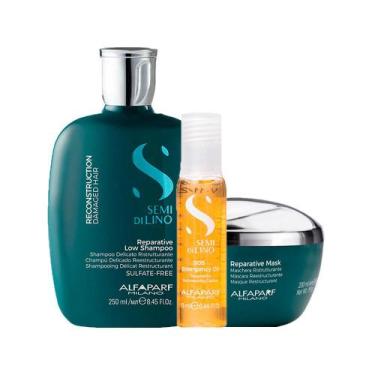 Imagem de Kit Alfaparf SDL Reconstruction-Sh 250ml+Másc 200ml+Amp 13ml - ALFAPAR