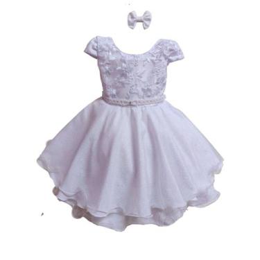 Imagem de Vestido Infantil Daminha de Casamento Batizado Bordado - Jeito De Meni