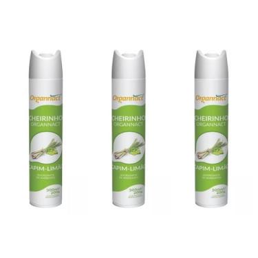 Imagem de Kit 3 Cheirinho Organnact Odorizador de Ambiente Capim Limão