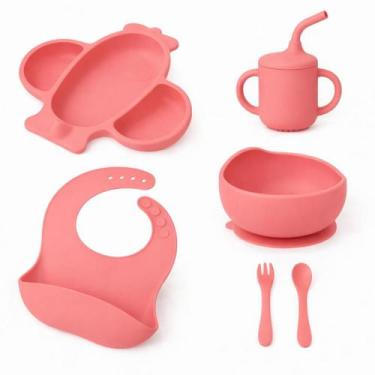 Imagem de Kit Introdução Alimentar De Silicone Para Bebê Formato Avião - 2W, Ros
