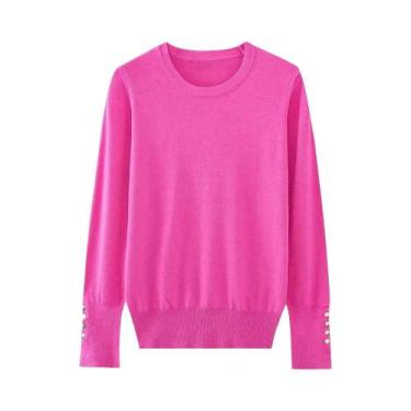 Imagem de Suéter Casual Feminino De Inverno Tricotado Multicolorido Com Gola Red