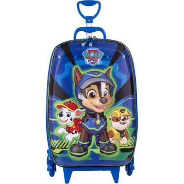 Imagem de Mala Infantil Harry Patrulha Canina 3D com Rodinhas - Azul - MAX TOY