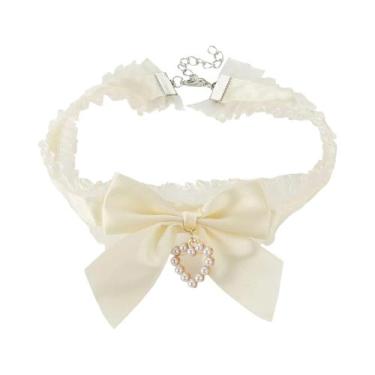 Imagem de Colar Choker Vintage De Renda Com Coração Para Mulheres, Laço Gótico, 