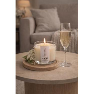 Imagem de Vela Aromática de Chá Branco 120g – Feita à Mão – Cera 100% Vegetal