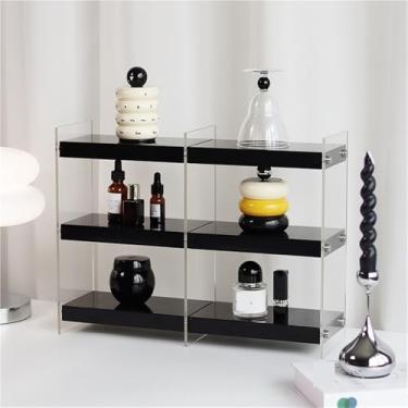 Imagem de Suporte de copo de acrílico – rack de armazenamento de mesa de 3 níveis, organizador de perfume multicamadas, adequado para cozinha, sala de estar, quarto, banheiro - prateleira de exibição eficiente