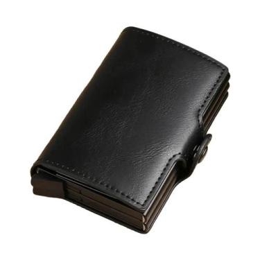 Imagem de Carteira Masculina Com Bloqueio RFID, Dupla Camada, Alta Capacidade, P