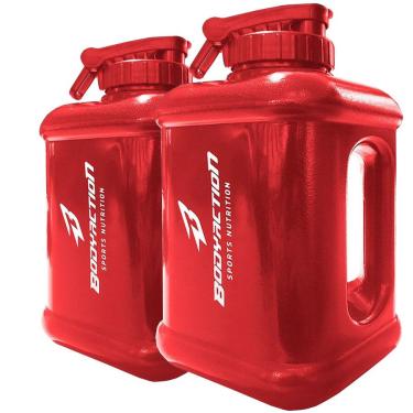Imagem de 2x Galão Garrafa Água Bebida Academia 1,6 Litros Vermelho