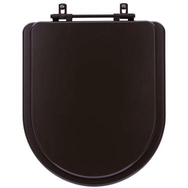 Imagem de Assento Sanitário Poliester Carrara Marrom Fosco Ferragem Marrom Para Vaso Deca