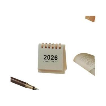 Imagem de Calendário De Mesa Mini Portátil Em Cores Sólidas, Estilo Casual, Orna