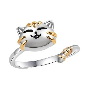 Imagem de Anel Antiestresse Ajustável Para Mulheres, Joia Fidget Spinner Com Des