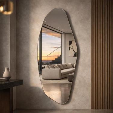 Imagem de Espelho de Parede Orgânico Brisa Pinterest 150x40cm Corpo Inteiro Deco