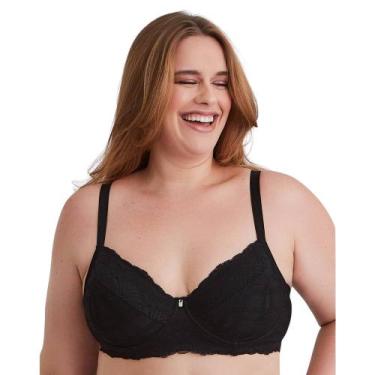 Imagem de Sutiã Sustentação Plus Size Nayane SP 08 0004 Rendado, Preto, 52