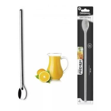 Imagem de Kit 6 Colher Para Drinks e Suco Linha Premium 20cm - Original