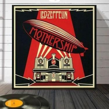 Imagem de Placa Quadro Led Zeppelin Álbum Mothership Mdf 20x20cm - ARTSIM