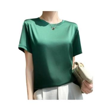 Imagem de Camisetas Femininas De Manga Curta Soltas Para Primavera E Verão Com F