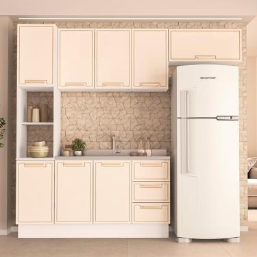 Imagem de Cozinha Modulada 4 Peças sem Pia e Rodapé Amara Politorno - Branco