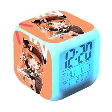 Imagem de Relógio digital LED Arknights Square com função de despertador - yiwei