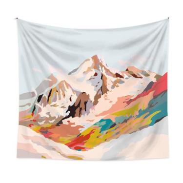 Imagem de Tapeçaria, montanhas, microtecido de parede, 150x130cm, estética de qu