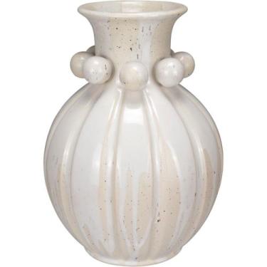 Imagem de VASO DECORATIVO ENFEITE CASA HOME&CO CERÂMICA 34x24,5x24,5cm BEGE