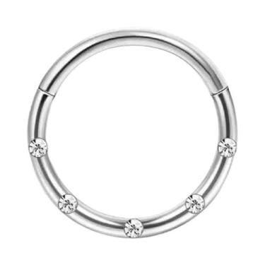 Imagem de Piercing De Aço Inoxidável CZ Articulado Para Nariz, Septo, Cartilagem