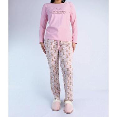 Imagem de Pijama Feminino Longo Estampado Caminho dos Sonhos 1101, Rosa, G