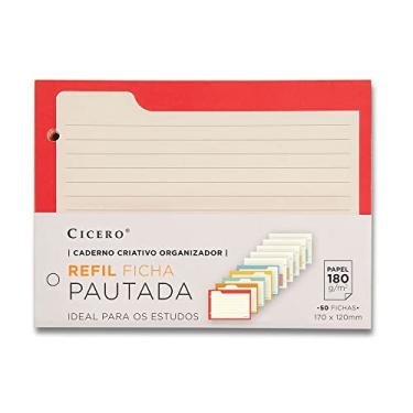 Imagem de Cicero Ficha Pautada Caderno Criativo Organizador 50 FLS Offset 180g, Colorido, 8620