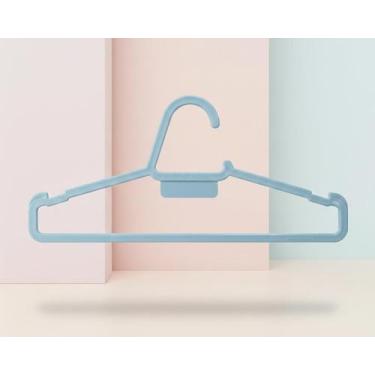 Imagem de Kit 12 cabides infantil rosa, azul ou branco kit 12 und:azul bb - MONT